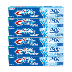 Crest 佳洁士 牙膏天然多效盐白茶洁官方正品家庭装90g*6